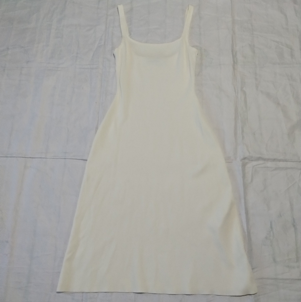 Rumored Parisian Midi Dress Ribbed Square Neck Stretchy Women's M Preppy